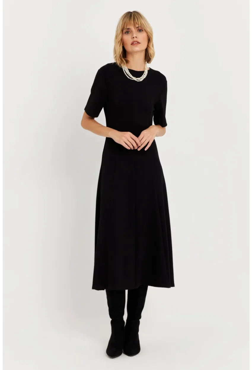 Kadın Siyah Basic Midi Sweat Elbise MHOL102