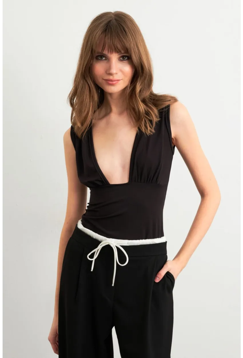 Kadın Siyah Bluz EY3041