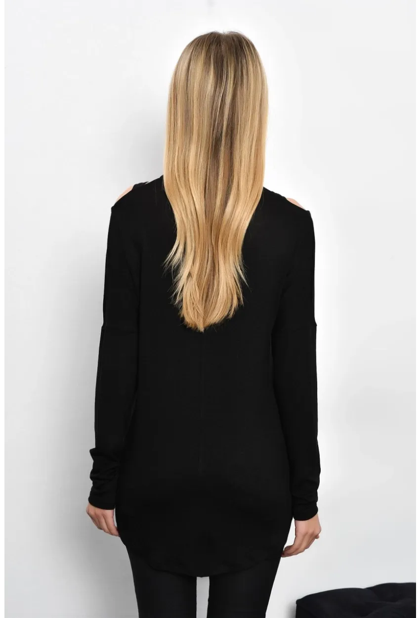 Kadın Siyah Çapraz Yaka Tunik B53