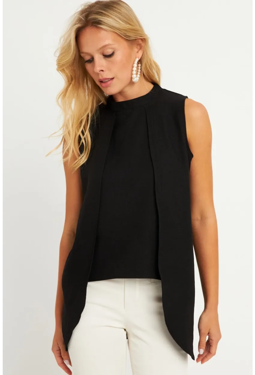 Kadın Siyah Dokuma Bluz ZER406