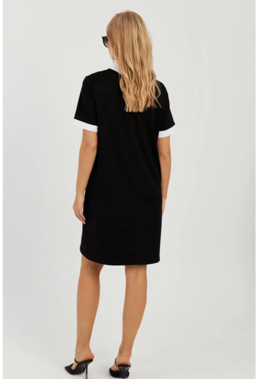 Kadın Siyah İncili Midi Elbise ST833
