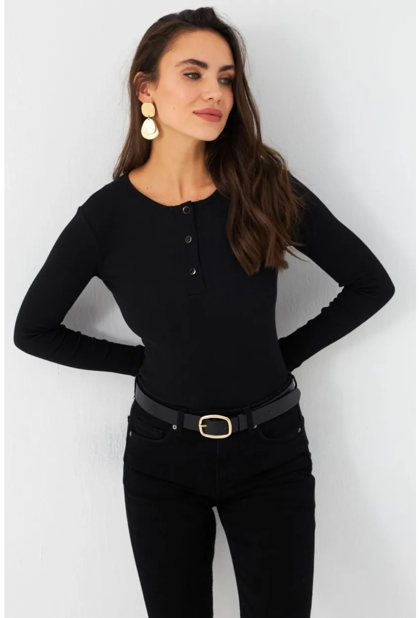 Kadın Siyah Kaşkorse Bluz EY2988