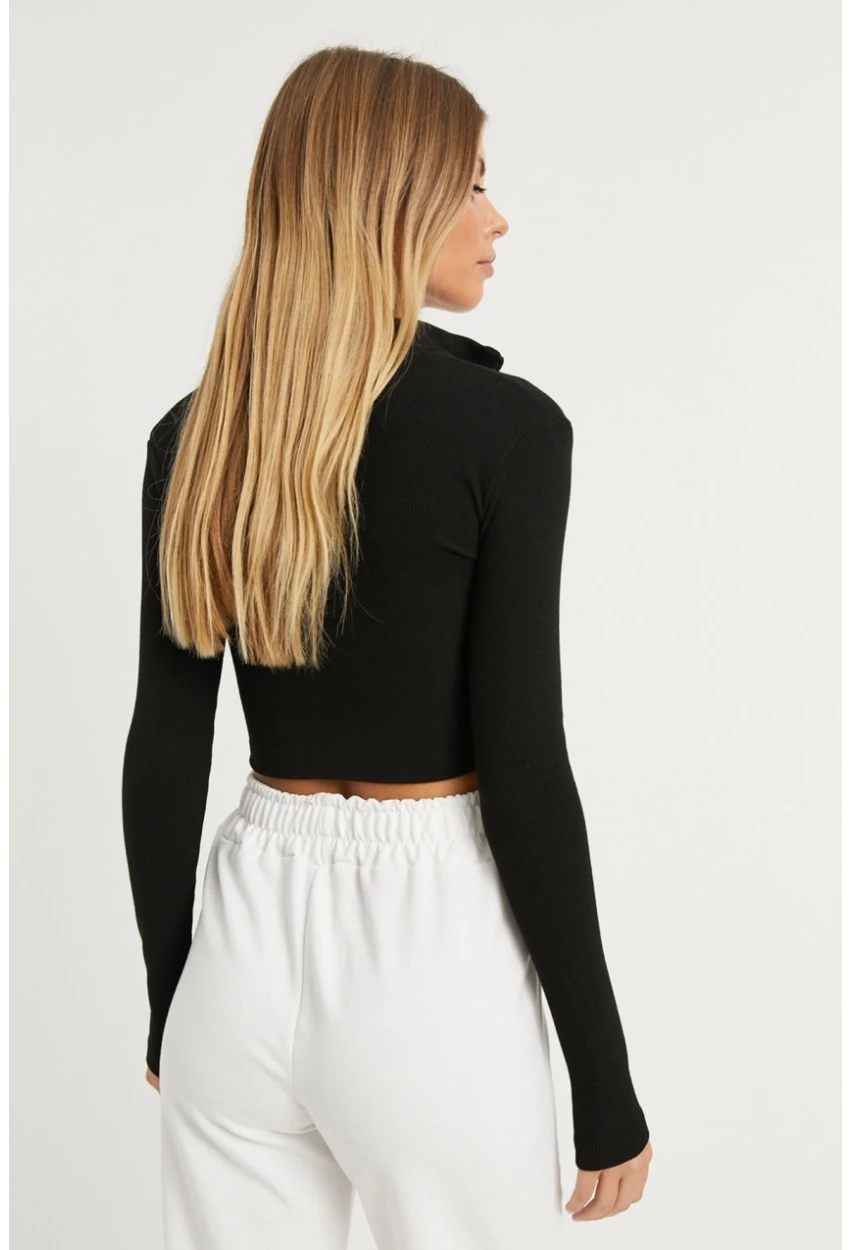 Kadın Siyah Kaşkorse Kısa Ceket EY1057