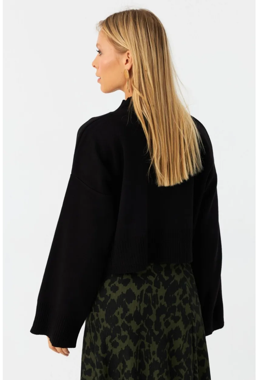 Kadın Siyah Kısa Kazak MYİL559