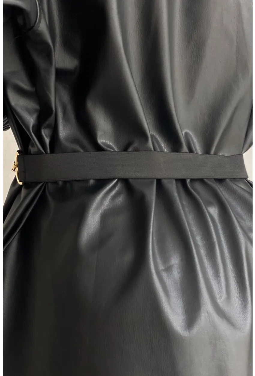 Kadın Siyah Lastikli Zincir Kemer BE668