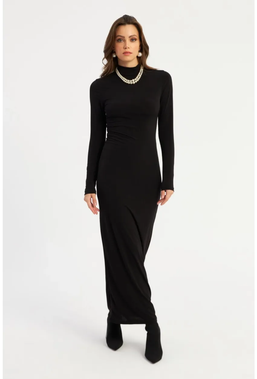 Kadın Siyah Maxi Elbise MLİK100