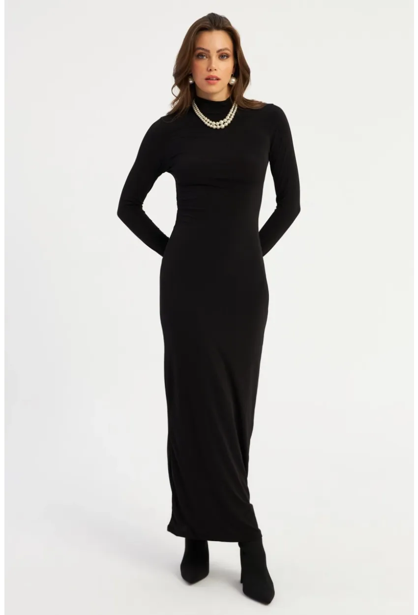 Kadın Siyah Maxi Elbise MLİK100