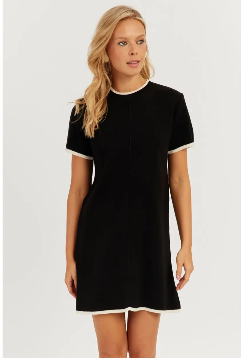 Kadın Siyah Mini Triko Elbise MİW1356