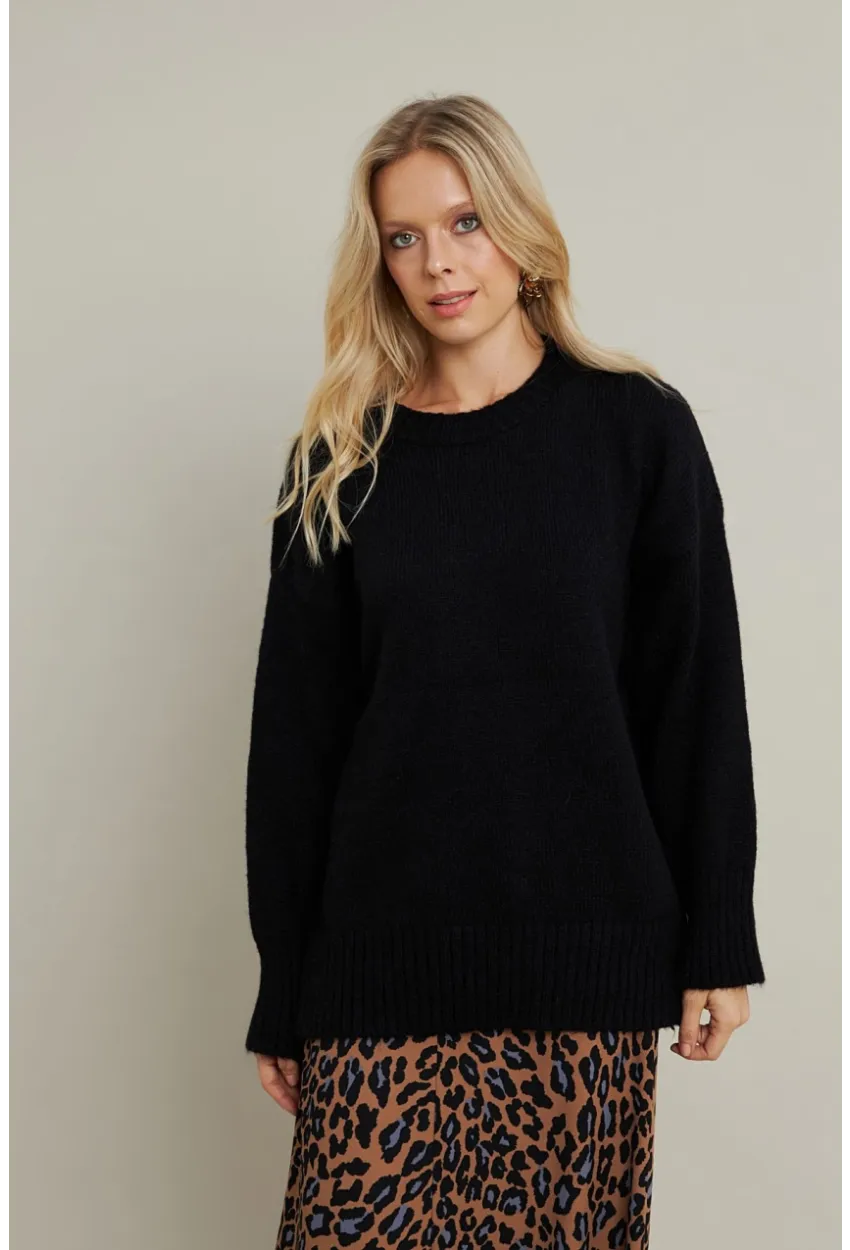 Kadın Siyah Salaş Kazak MYV104