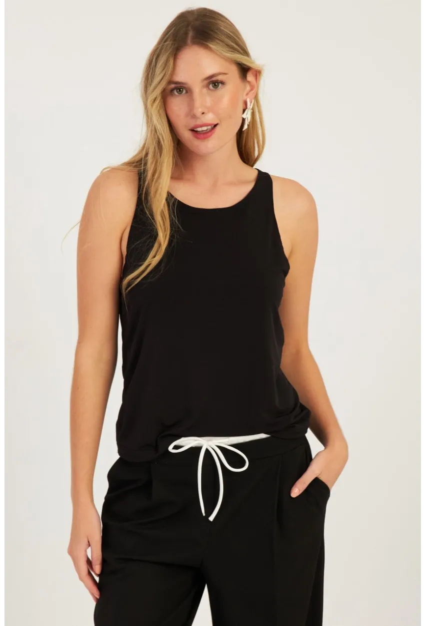 Kadın Siyah Sırtı Çapraz Bluz YZ1029