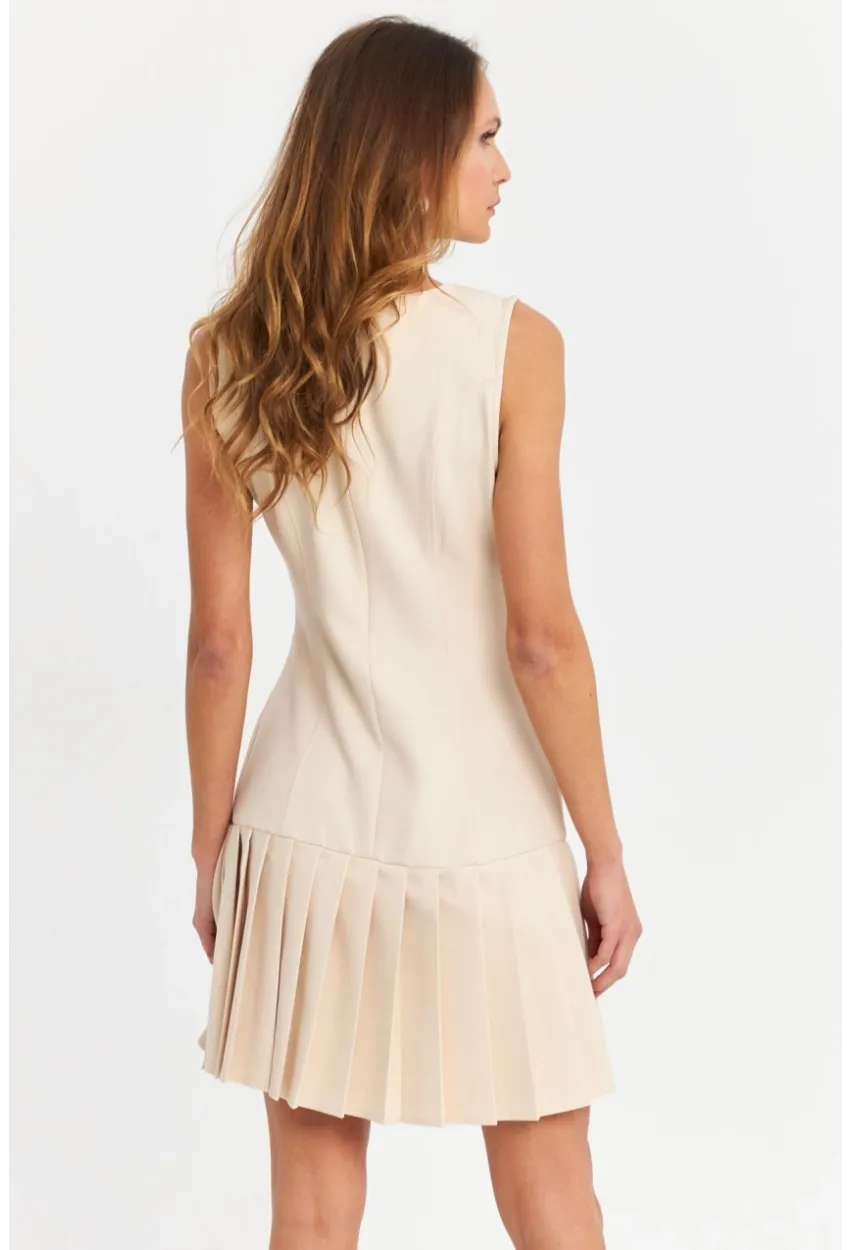 Kadın Taş Eteği Pileli Mini Elbise FRY2265