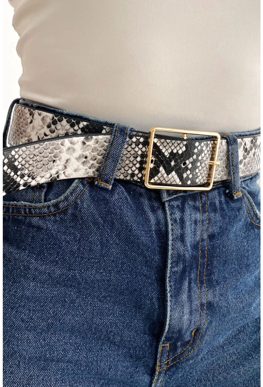 Kadın Taş Yılan Desenli Kemer BE611