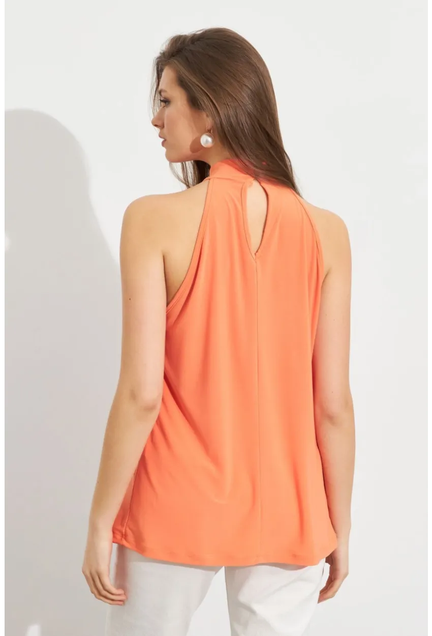 Kadın Turuncu Halter Yaka Desenli Bluz LPP1273