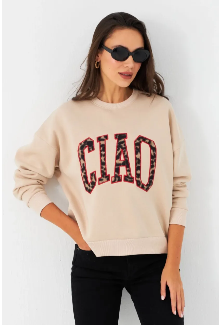 Kadın Vanilya Baskılı Sweatshirt MPP6429