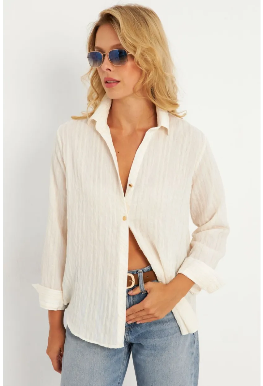 Kadın Vanilya Gömlek KED714