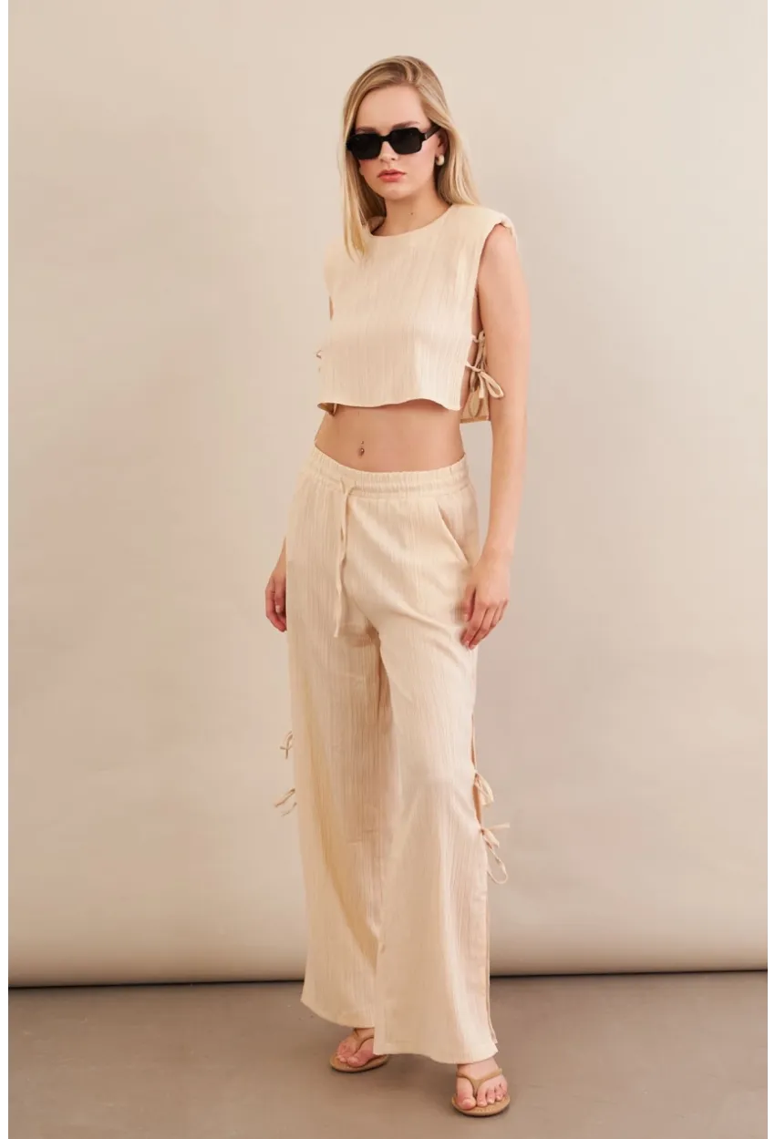 Kadın Vanilya Omuzları Vatkalı Alt Üst Takım KED002