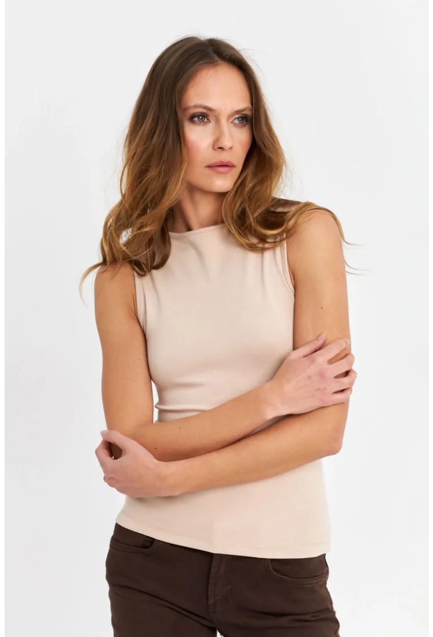 Kadın Vanilya Sırt Dekolteli Bluz TF71