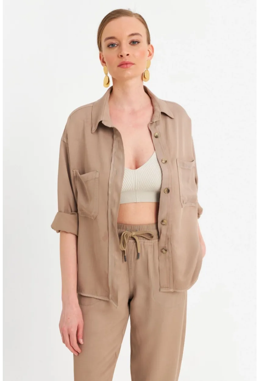 Kadın Vizon Tensel Gömlek SUN202