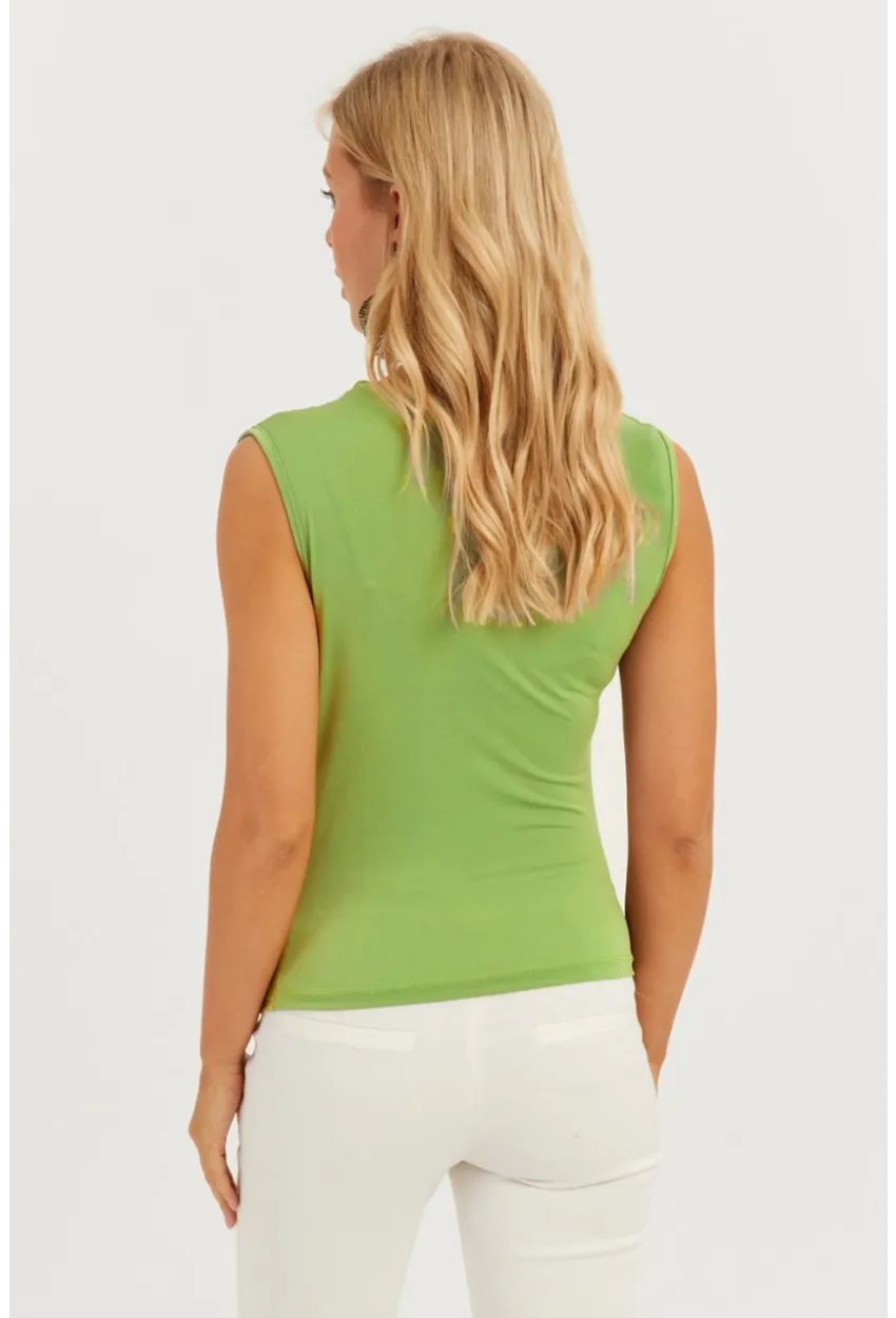 Kadın Yeşil Büzgülü Bluz YZ625