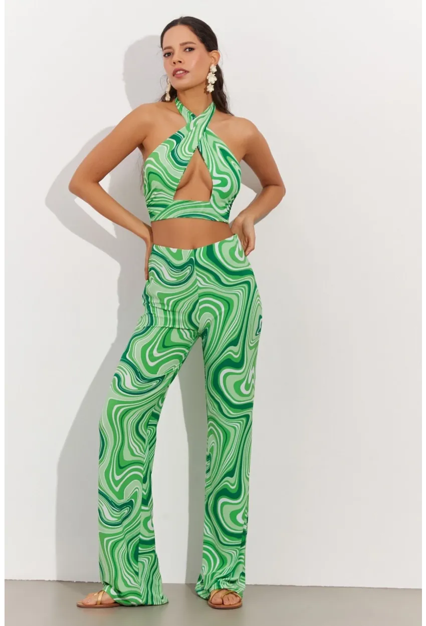 Kadın Yeşil Crop Takım LPP1215