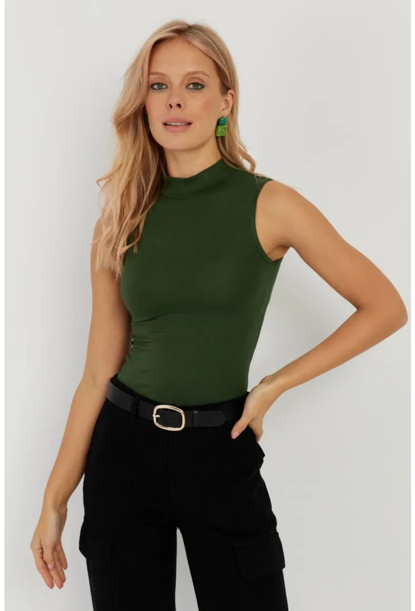 Kadın Yeşil Kolsuz Bluz LPP1260