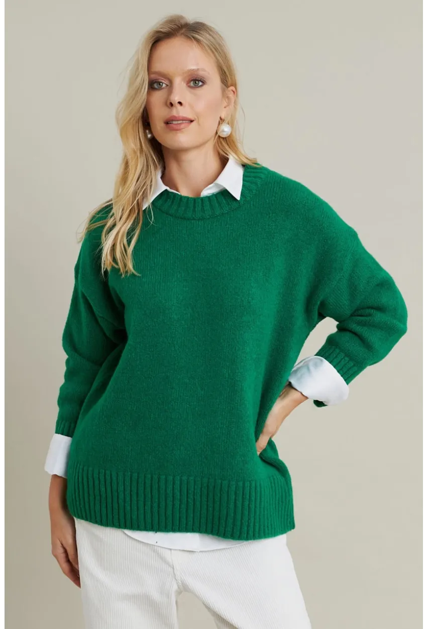 Kadın Yeşil Salaş Kazak MYV104