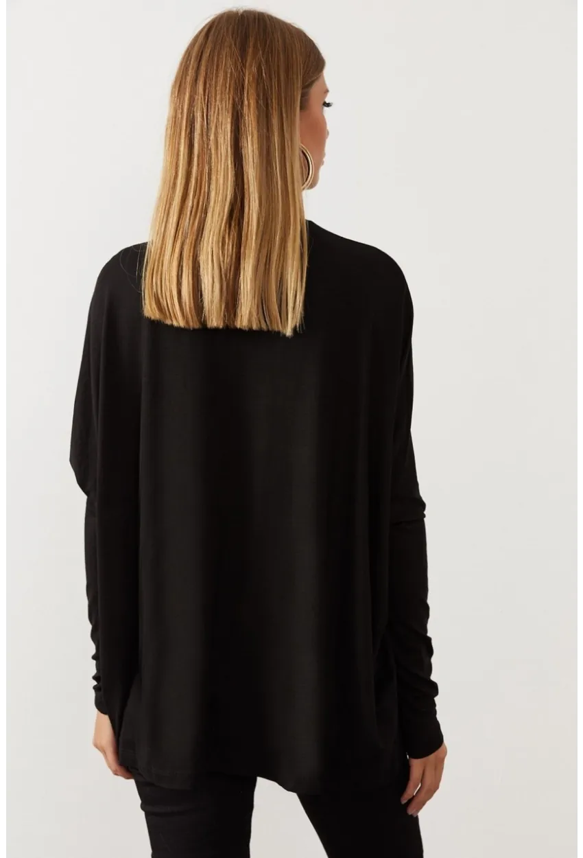 Siyah Yarasa Kol Balıkçı Bluz MEY1049