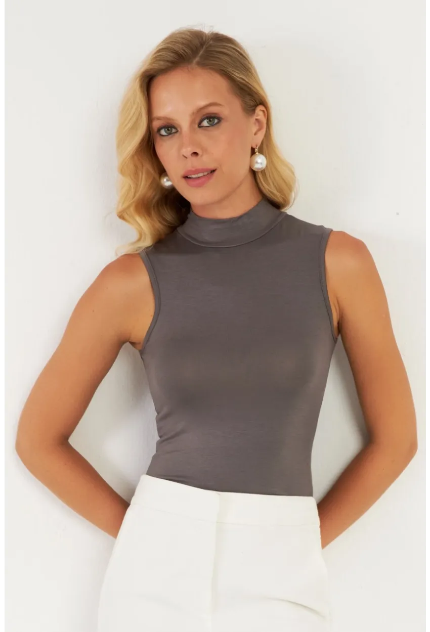 Kadın Antrasit Bluz LPP1289
