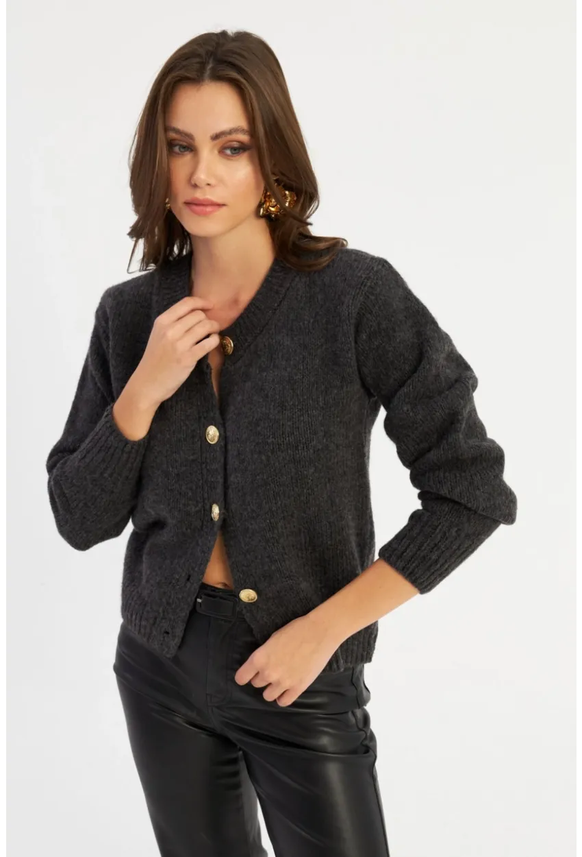 Kadın Antrasit Hırka YV285