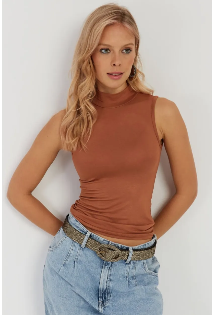 Kadın Badem Kolsuz Bluz LPP1260