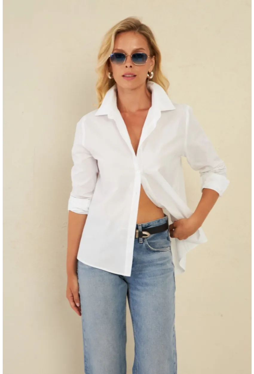 Kadın Beyaz Basic Gömlek ZER411