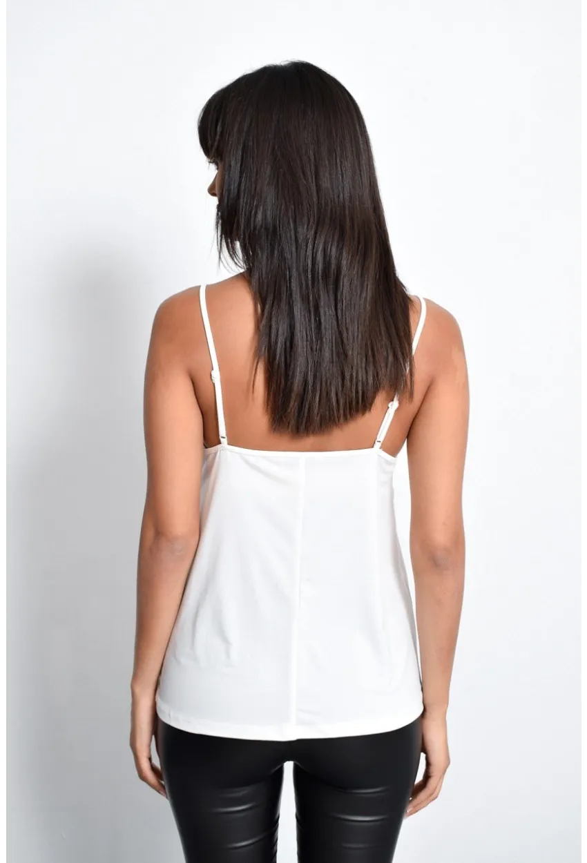 Kadın Beyaz Dantelli Atlet LPP5008