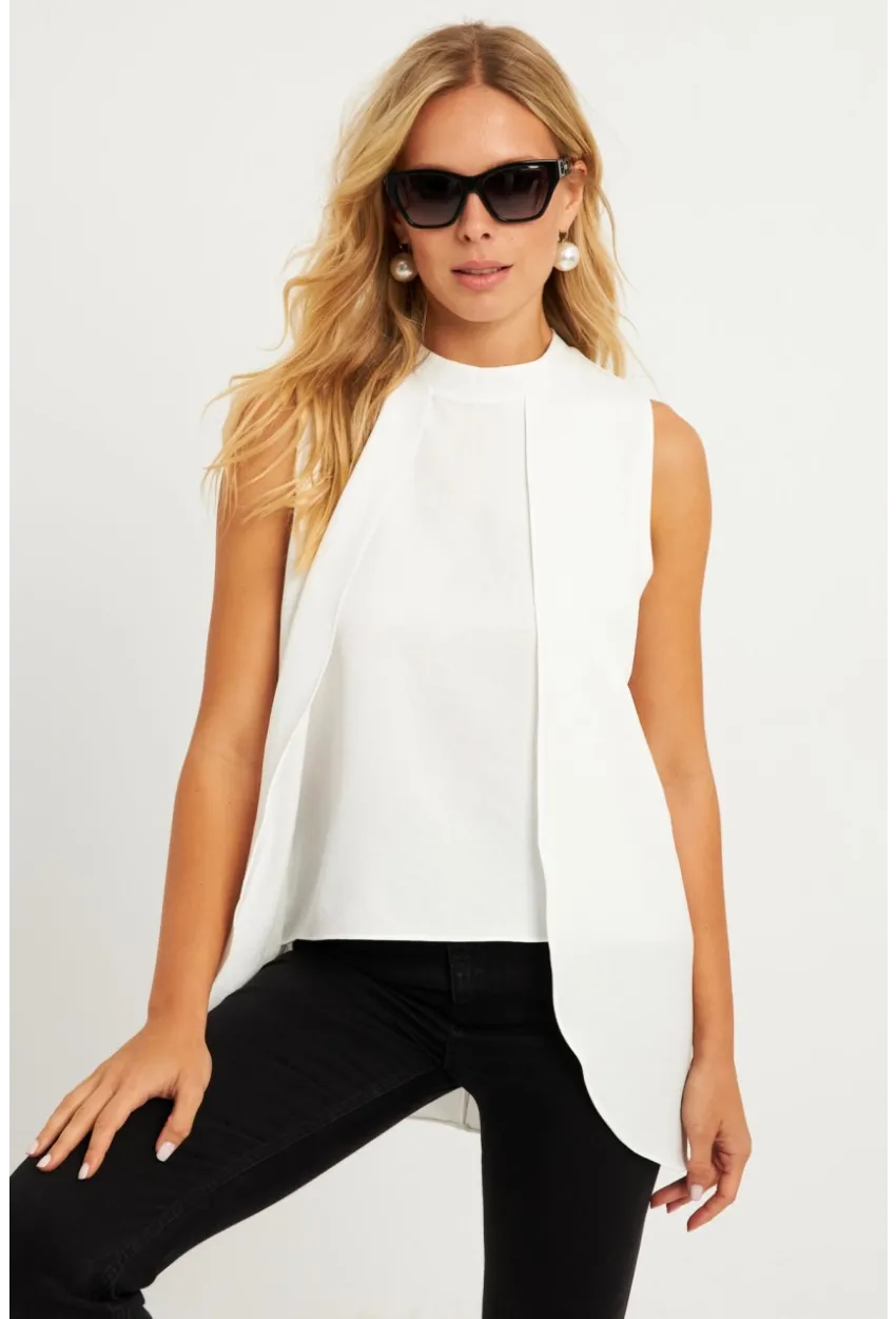 Kadın Beyaz Dokuma Bluz ZER406