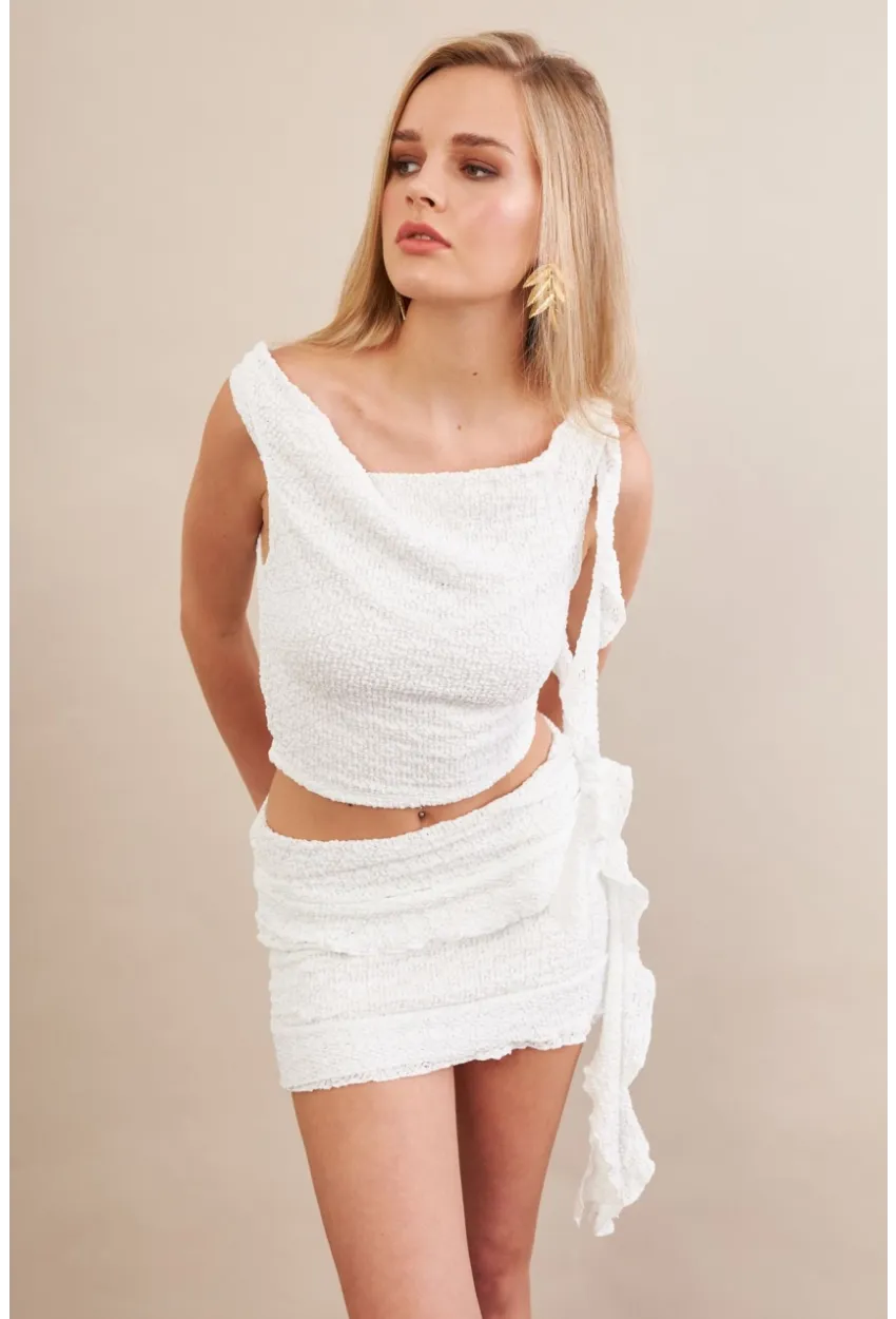 Kadın Beyaz Fırfırlı Dantel Takım EV112