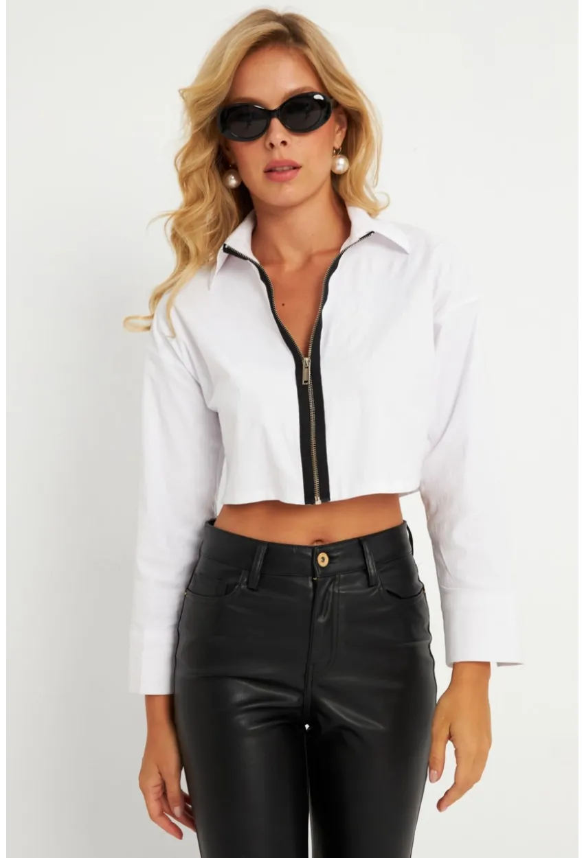 Kadın Beyaz Kısa Ceket CNG115