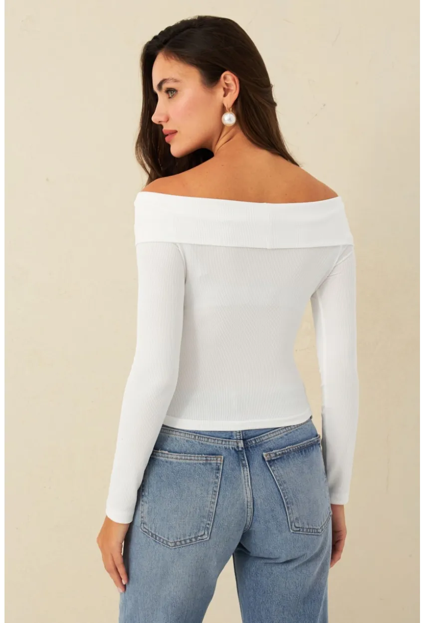 Kadın Beyaz Önü Çapraz Bluz CG389
