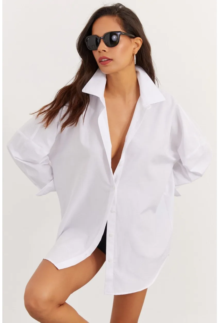 Kadın Beyaz Salaş Gömlek SF2132