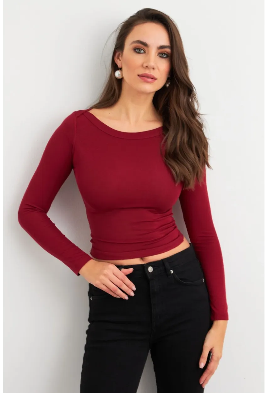 Kadın Bordo Bluz MX9390