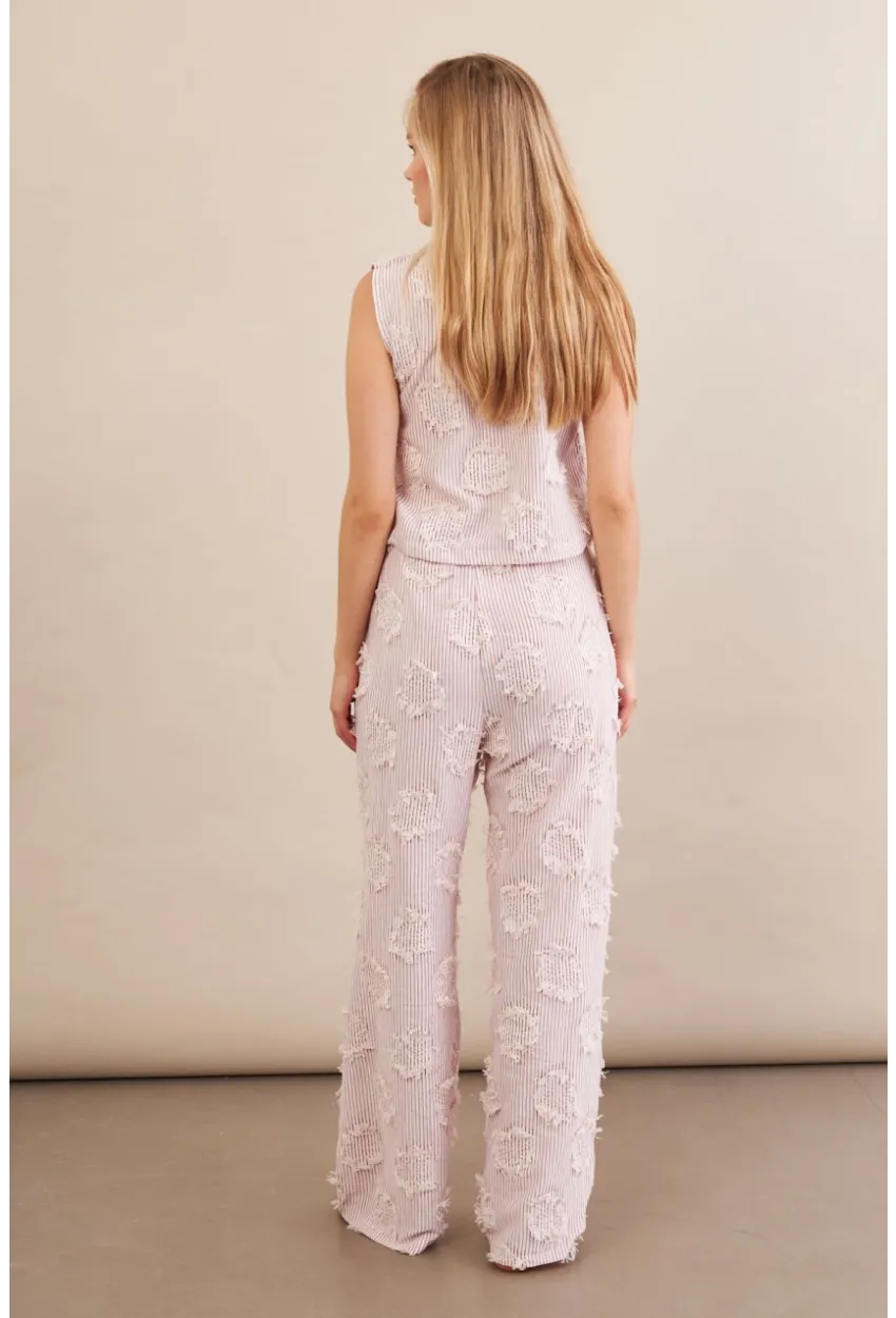 Kadın Bordo Çizgili Püsküllü Alt Üst Takım MOD2517