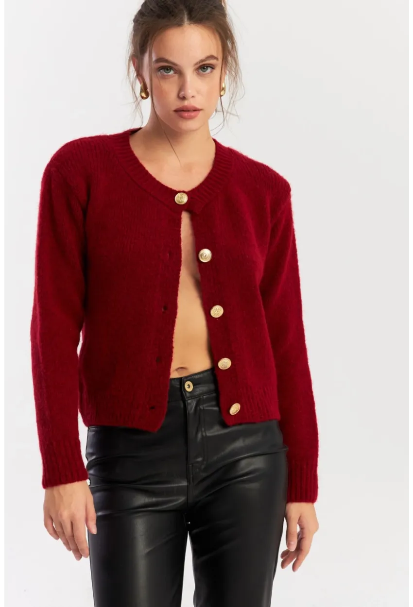 Kadın Bordo Hırka YV285