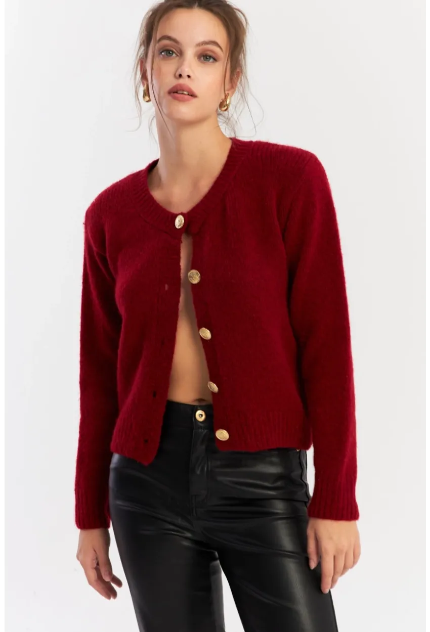 Kadın Bordo Hırka YV285