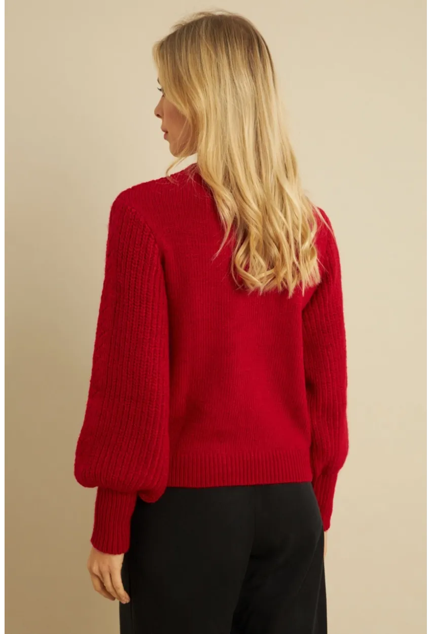 Kadın Bordo Triko Kazak MAYD18