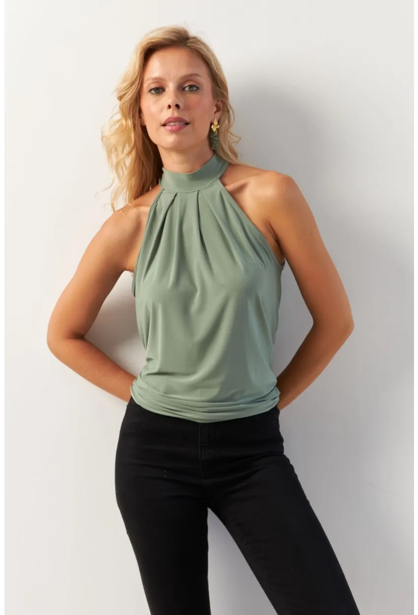 Kadın Çağla Sırtı Damla Yılbaşı Bluz LPP5043