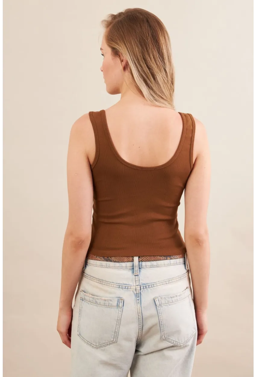 Kadın Camel Agraflı Kısa Bluz ZH167