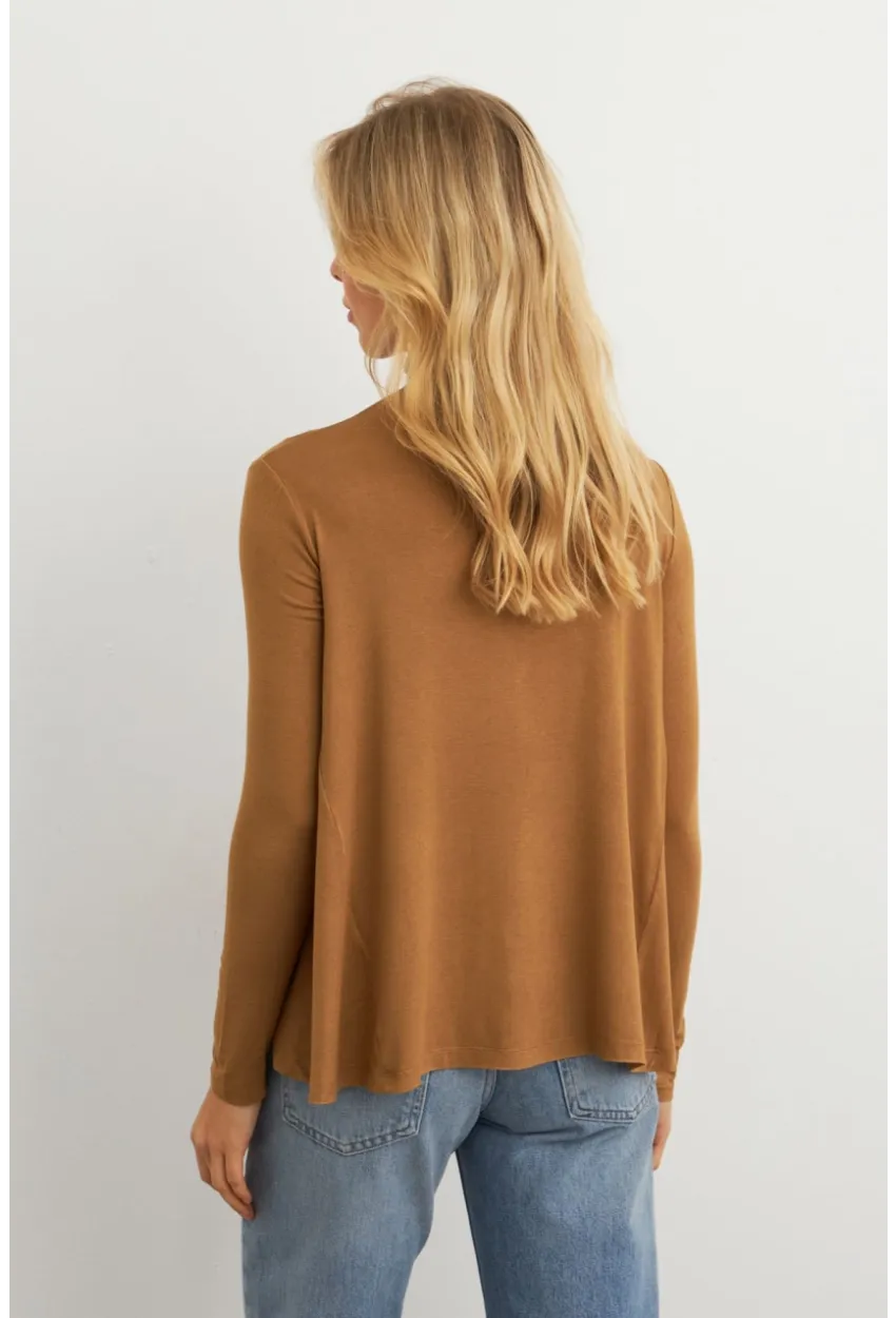 Kadın Camel Basic Balıkçı Yaka Bluz MKAZ501