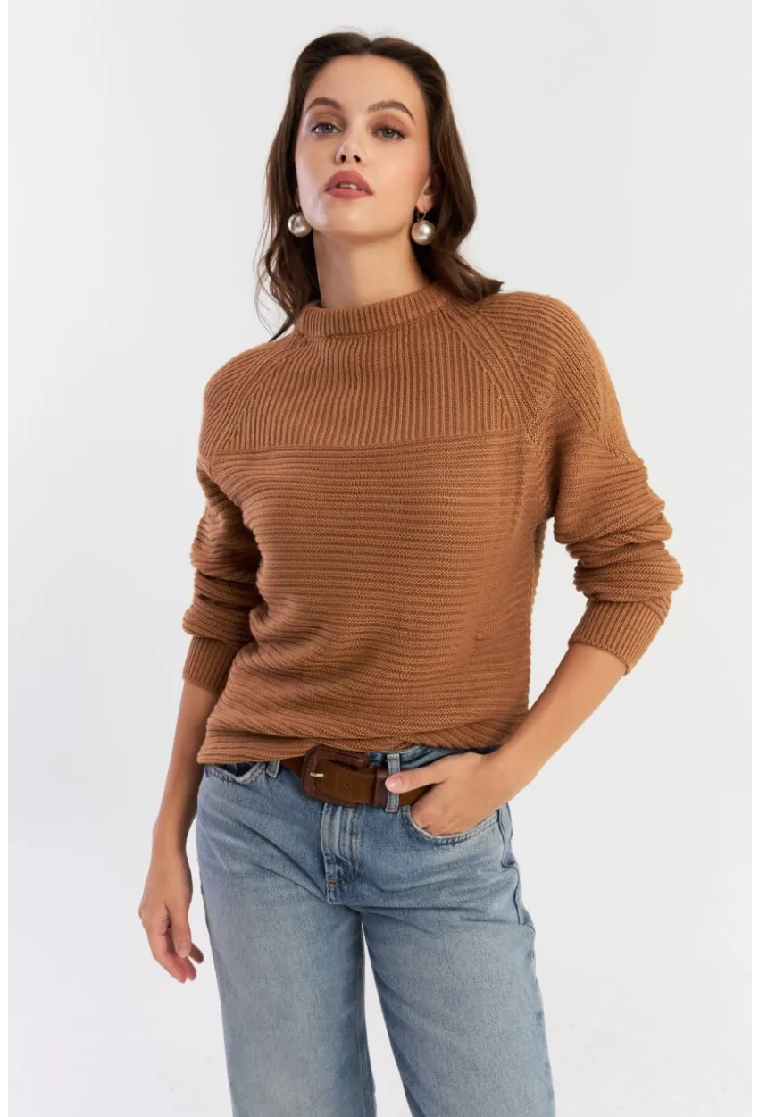 Kadın Camel Triko Kazak NUV39