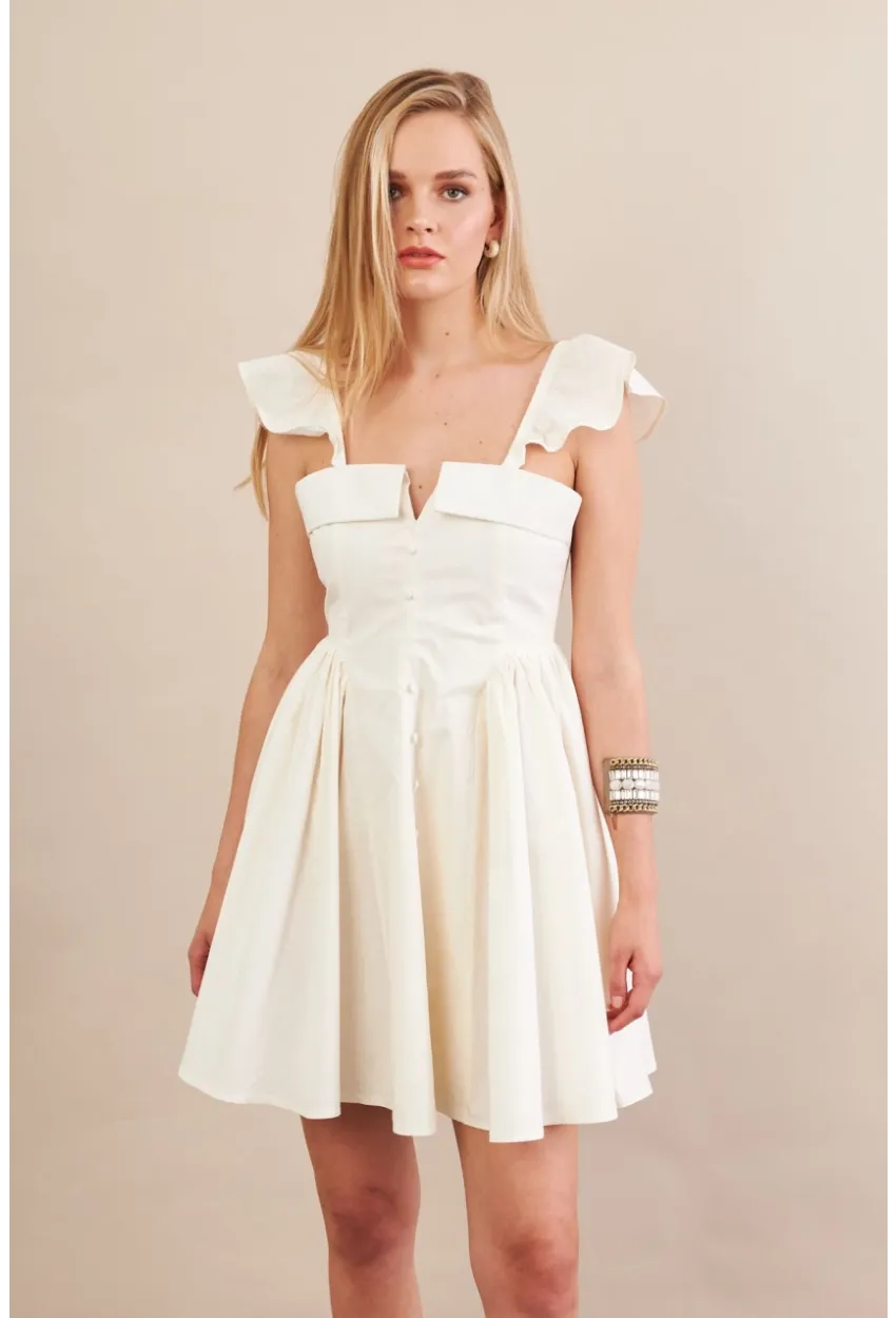 Kadın Ekru Midi Dokuma Elbise PSG1010