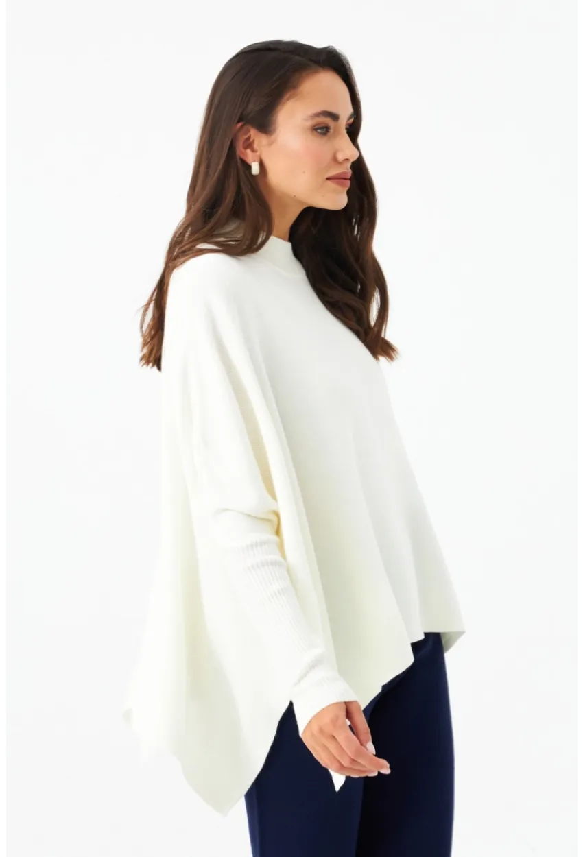 Kadın Ekru Yırtmaçlı Triko Bluz MSMT2262