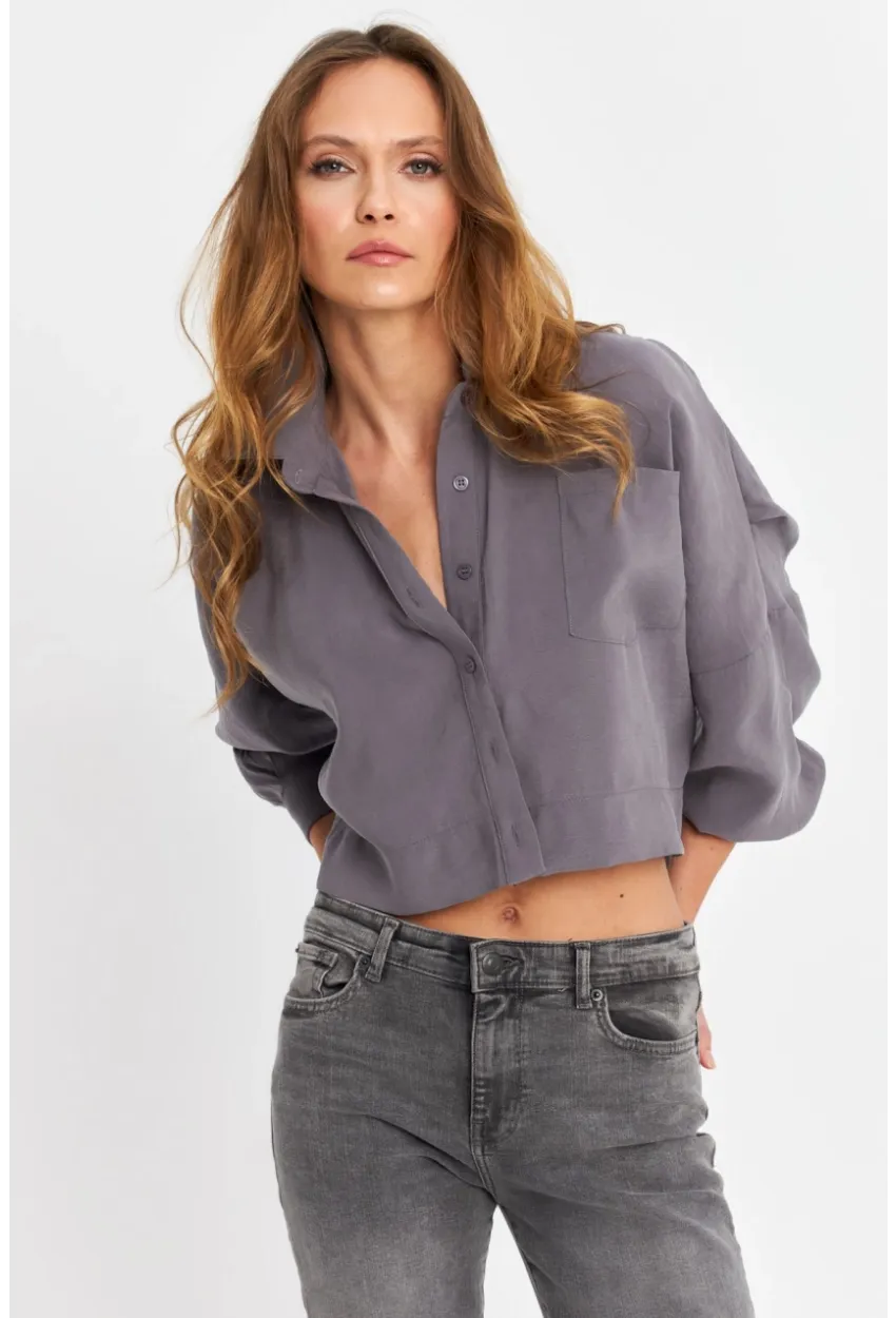 Kadın Gri Kupra Gömlek SB3061