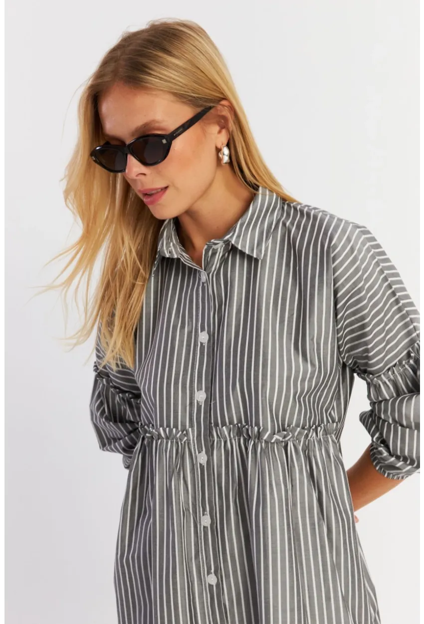 Kadın Gri Tunik Gömlek MASF12